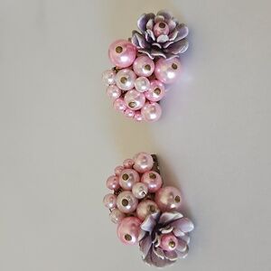 Pink Pearl Beaded Earrings